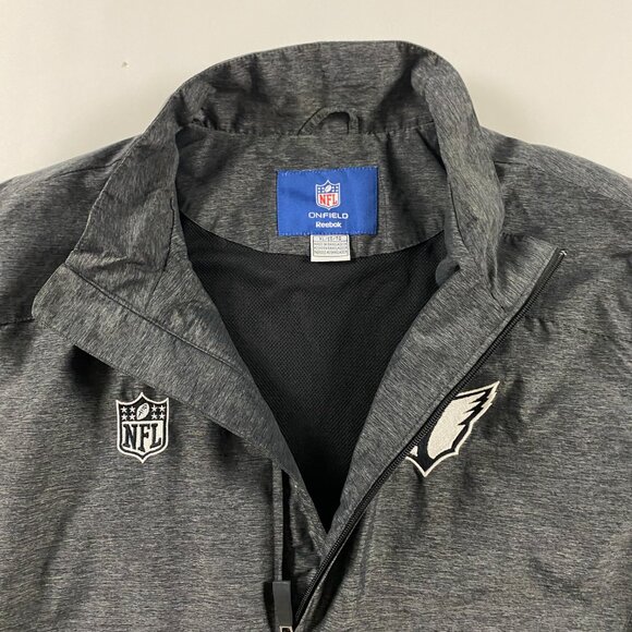 Arizona Cardinals Reebok On Field Jacket Mens XL Gray Nylon NFL Football Gray - Picture 7 of 15